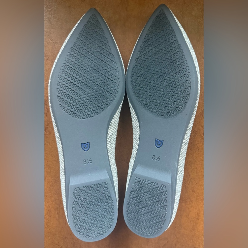 Rothy’s The Point II Diamond Twill Flats Size 8.5 Platinum Pointed Toe NWOB - Picture 11 of 11